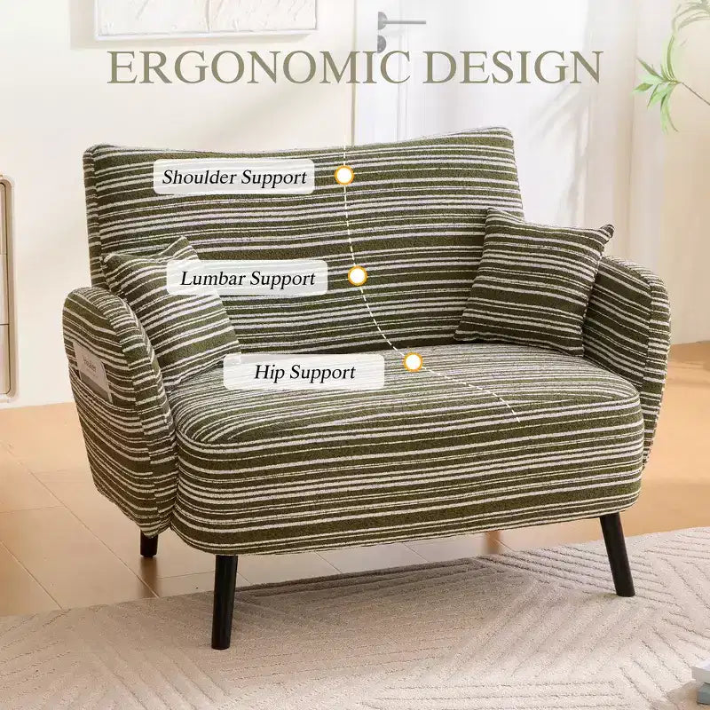 Divano moderno a seduta profonda Zeus & Ruta con braccioli ultra confortevoli, cuscini e tasche portaoggetti