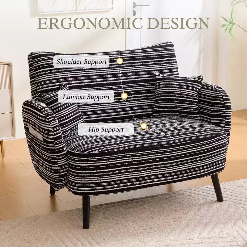 Divano moderno a seduta profonda Zeus & Ruta con braccioli ultra confortevoli, cuscini e tasche portaoggetti