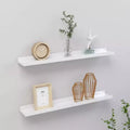 Wall Shelf Set of 2 High gloss white MDF 23.6x3.5x1.2 in
