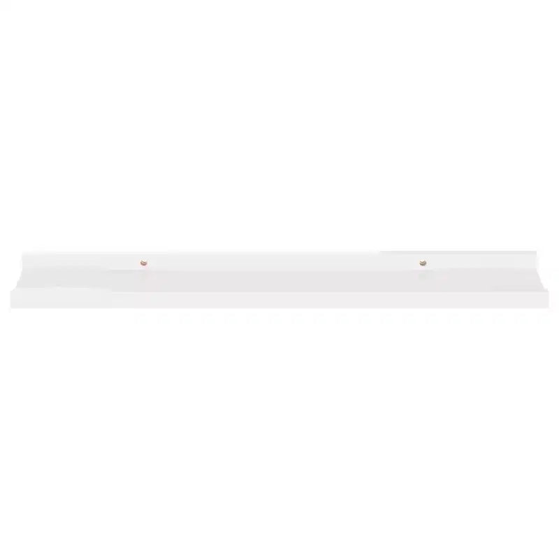 Set di 2 mensole a muro in MDF bianco lucido 60x9x3 cm