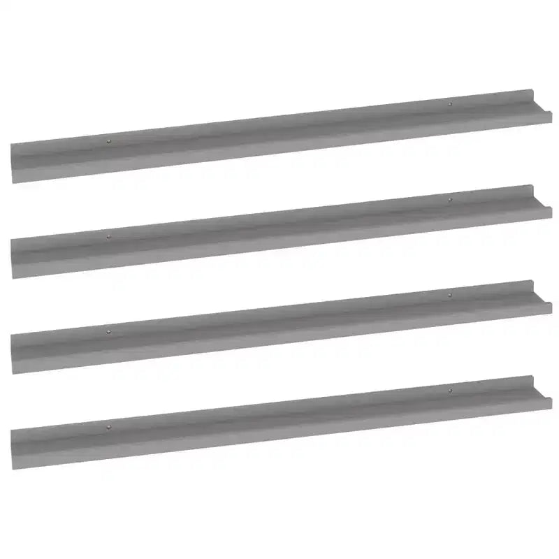 Set di 4 mensole da parete grigie in MDF rettangolari moderne