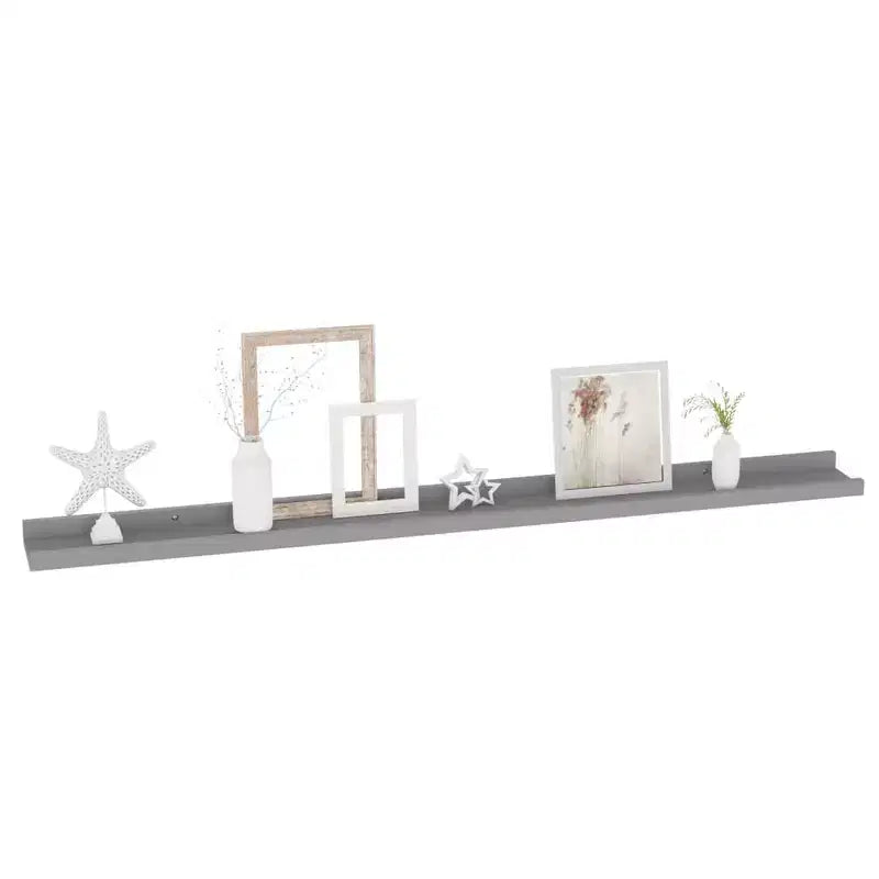 Set di 4 mensole da parete grigie in MDF rettangolari moderne