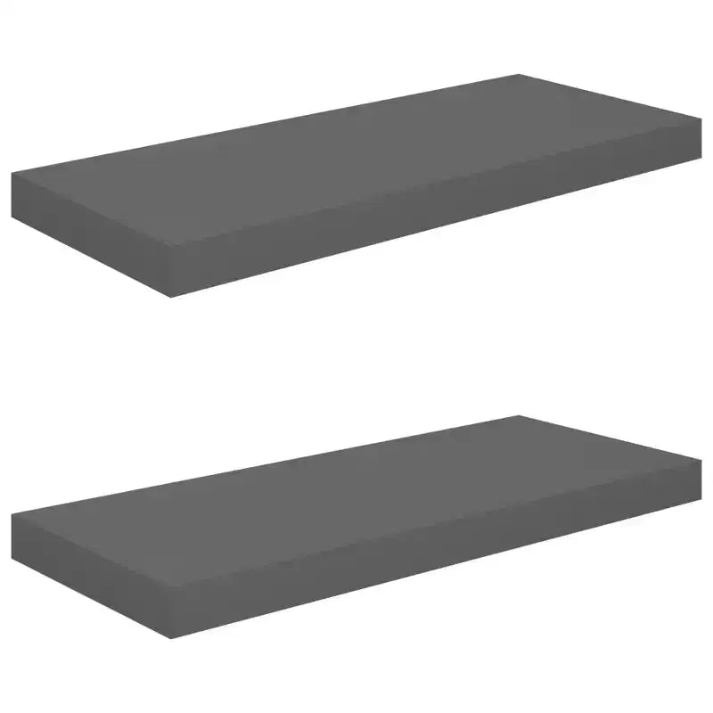 Set di 2 mensole a muro grigio lucido a nido d'ape in MDF e metallo