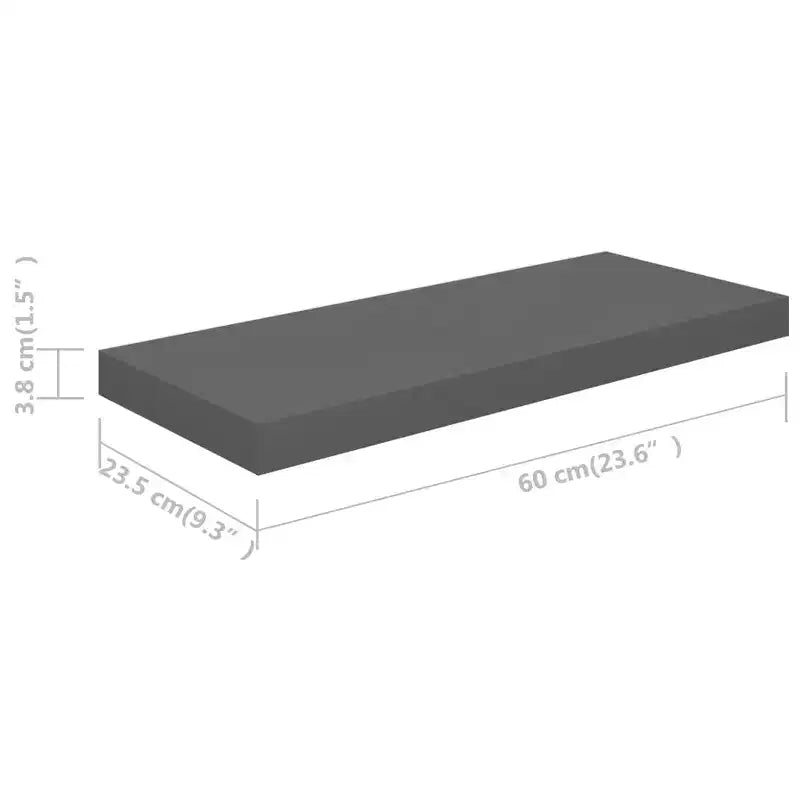 Set di 2 mensole a muro grigio lucido a nido d'ape in MDF e metallo