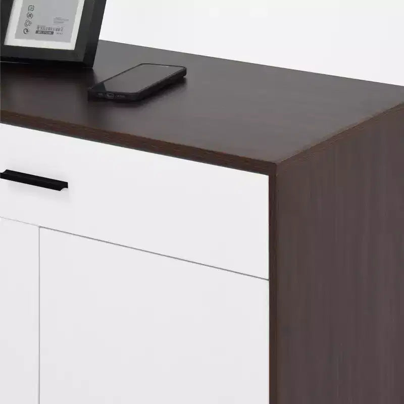 GDFStudio Tyra 31 Mobiletto Moderno in Legno con 4 Ripiani Porta Scarpe, 1 Cassetto e Ripiani Regolabili