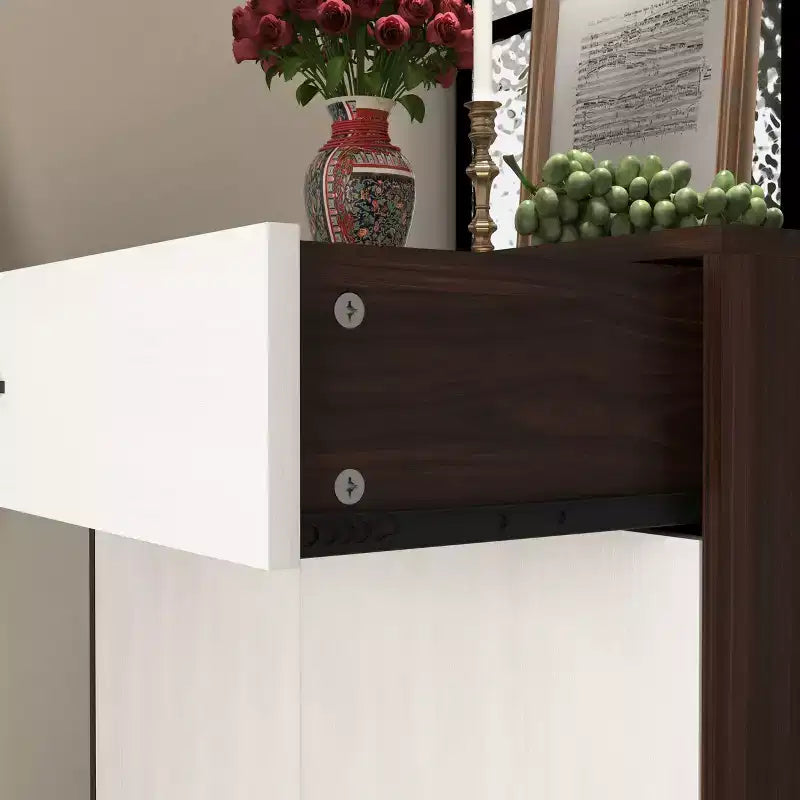 GDFStudio Tyra 31 Mobiletto Moderno in Legno con 4 Ripiani Porta Scarpe, 1 Cassetto e Ripiani Regolabili