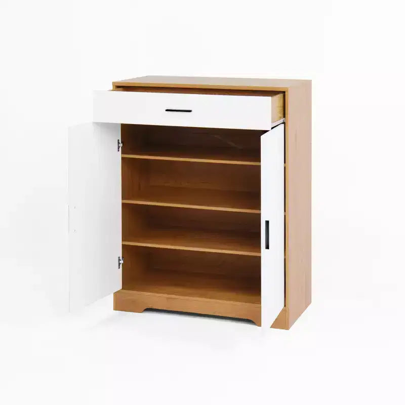 GDFStudio Tyra 31 Mobiletto Moderno in Legno con 4 Ripiani Porta Scarpe, 1 Cassetto e Ripiani Regolabili