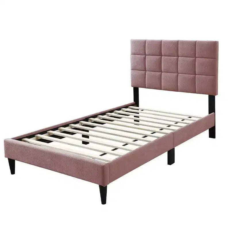 Letto Matrimoniale Royal Hampton, Rivestimento in Lino Rosa Trapuntato, Trapuntatura a Biscotto