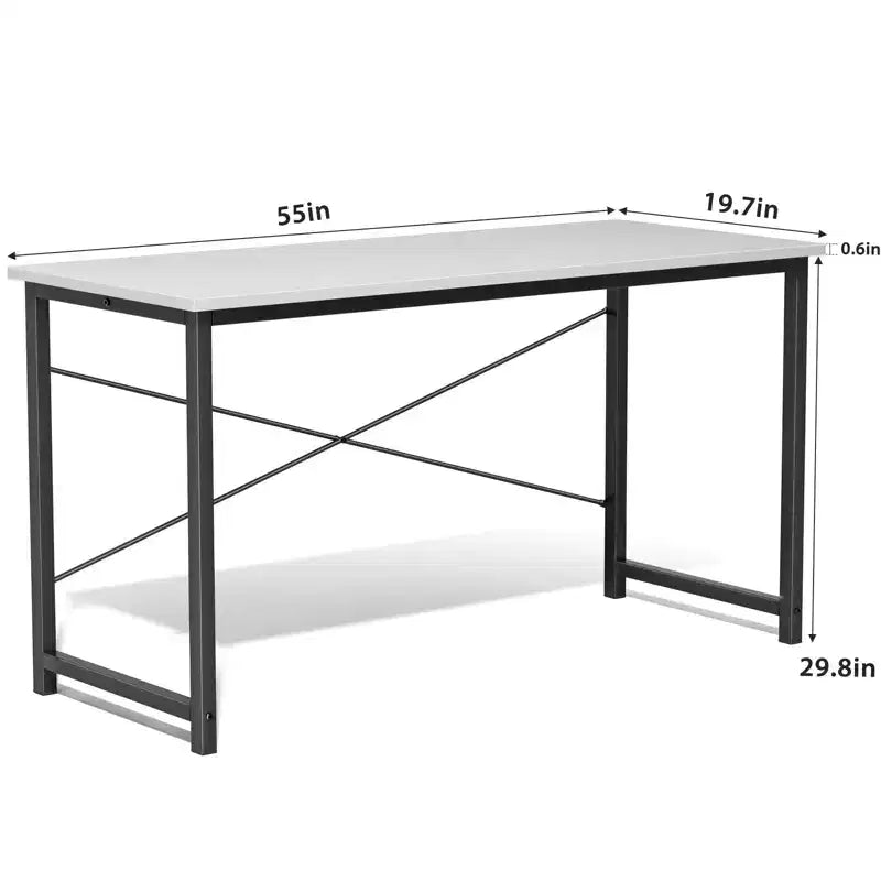 Scrivania per computer JIONJOY 55 - Tavolo da scrittura per ufficio domestico rinforzato a forma di X, stile moderno semplice