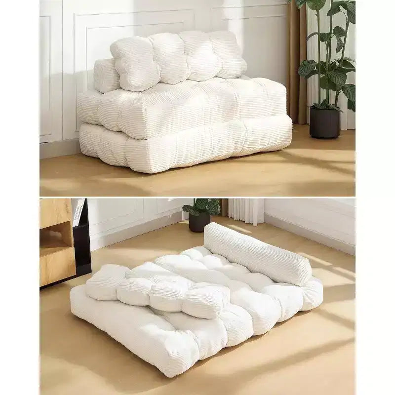 Garvee Divano Letto Sedia 3 in 1 Portatile Pieghevole Matrimoniale con Cuscino, Materasso e Schienale Pieghevole Convertibile, Divano da Terra Portatile