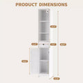Tall Bathroom Storage Cabinet, Freestanding Tall Bathroom Organizer with 3-Tier Open Shelf & 2 Storage Cabinets
