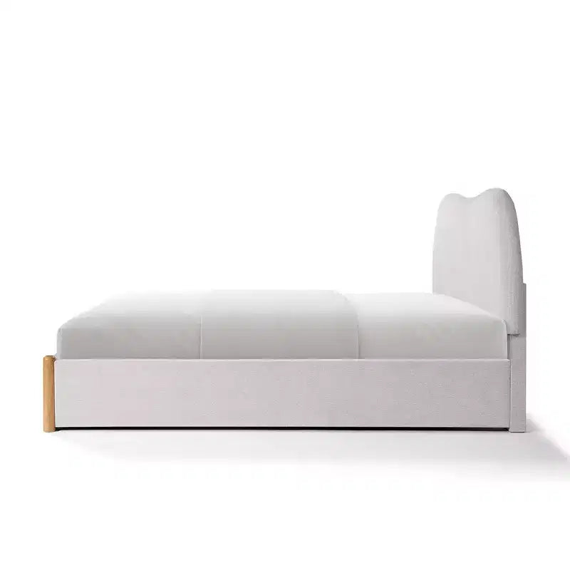Okak Queen/Full Size Struttura Letto Matrimoniale/Doppia con Testiera Imbottita in Lino, Letto a Piattaforma Moderno Senza Necessità di Rete a Molle