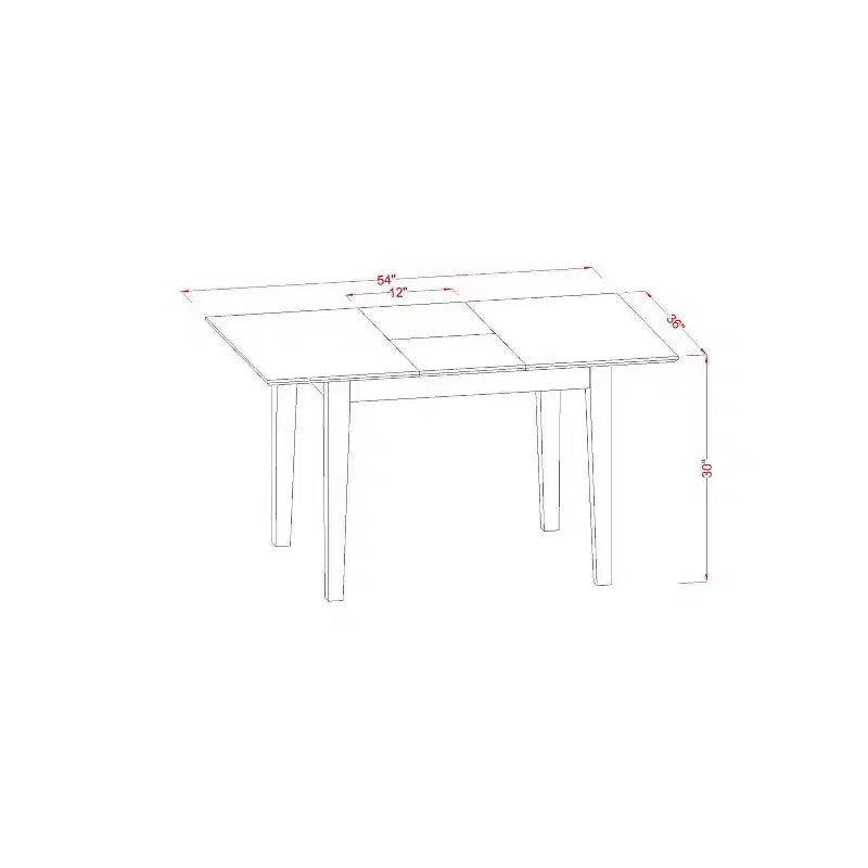 HomeStock Set da pranzo in 5 pezzi con ripiano in legno massello finitura mogano - Posti a sedere per 4 persone