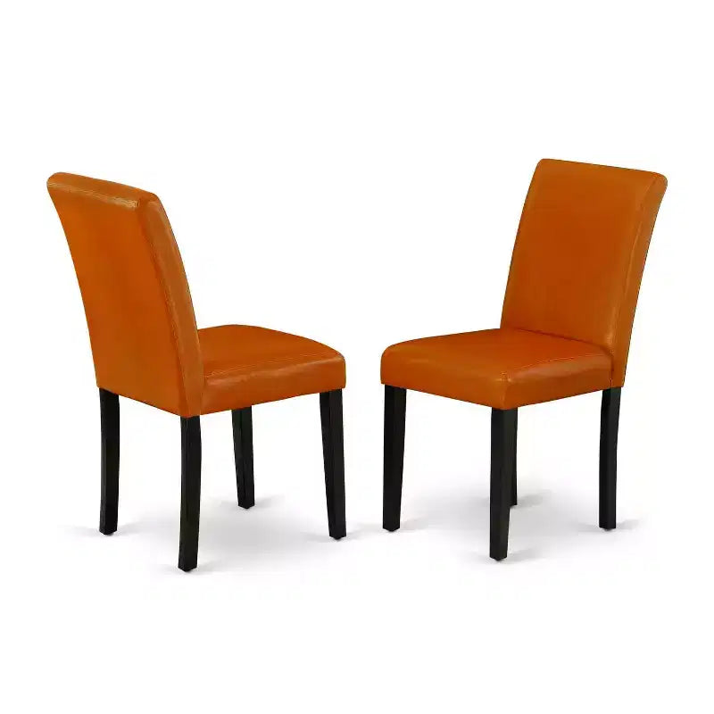 HomeStock Tavolo da Pranzo Rettangolare 5 Pezzi con Piano in Legno Massello Finitura Nera e 4 Sedie Parson