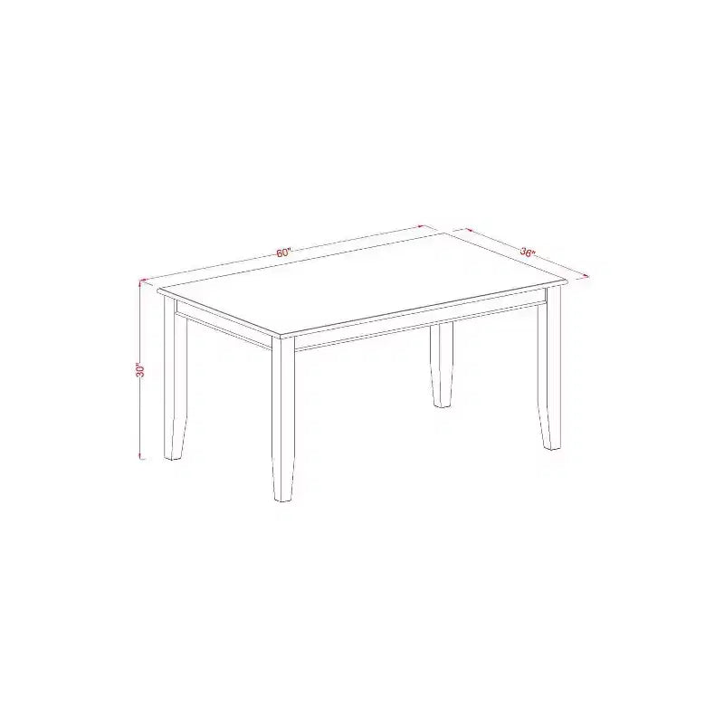 HomeStock Tavolo da Pranzo Rettangolare 5 Pezzi con Piano in Legno Massello Finitura Nera e 4 Sedie Parson