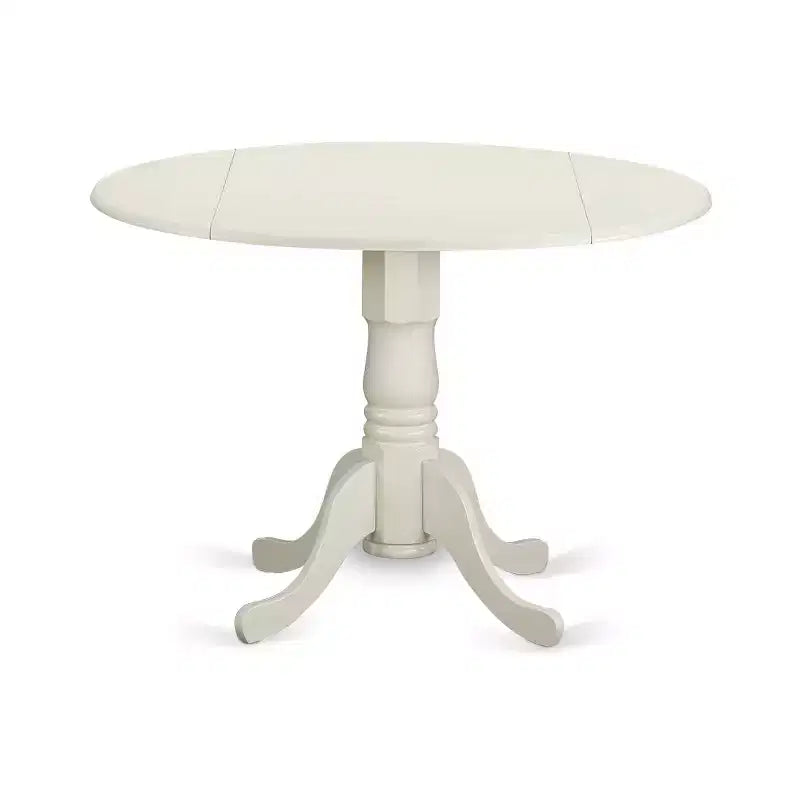 Set da Cucina Rotondo 3 Pezzi, Tavolo da 42 Pollici con Ante a Scomparsa e 2 Sedie Parsons - Set da Pranzo Moderno