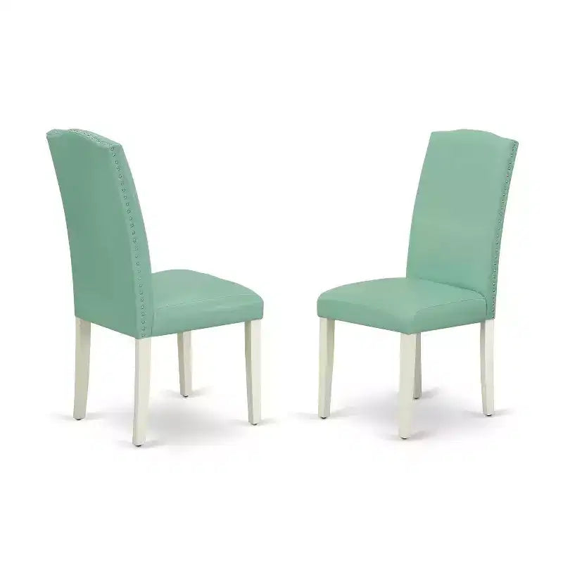 Set da Cucina Rotondo 3 Pezzi, Tavolo da 42 Pollici con Ante a Scomparsa e 2 Sedie Parsons - Set da Pranzo Moderno