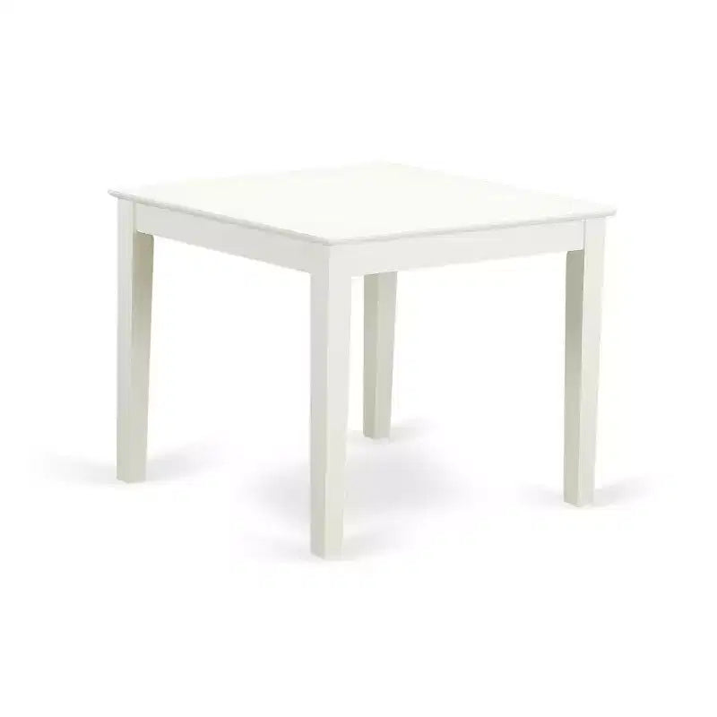 HomeStock Set da pranzo 5 pezzi in legno massello con finitura lino bianco - 4 posti