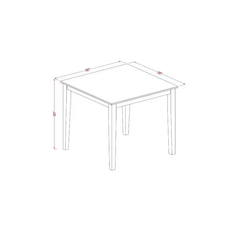 Set da pranzo da cucina per 4 persone - Set tavolo e sedie da 5 pezzi - Sedie in tessuto di lino - Finitura rovere 36x36 pollici