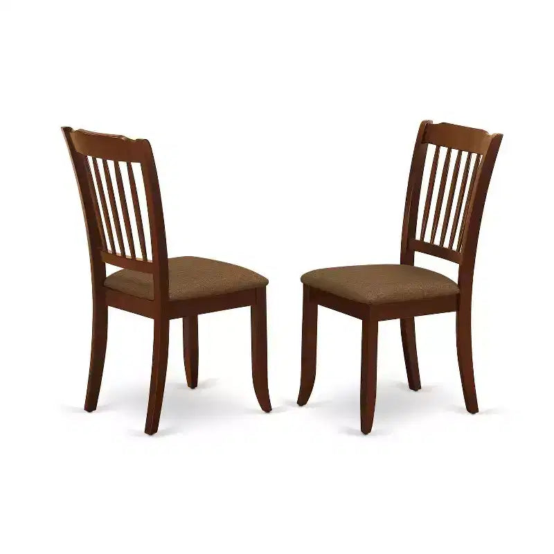 HomeStock Set da Pranzo Quadrato da 5 Pezzi con Piano in Legno Massello Finitura Mogano - Posti a Sedere per 4