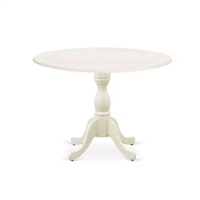 HomeStock Tavolo da Pranzo a 5 Pezzi con Finitura Bianco Lino, Piano in Legno Massello, con 4 Sedie Parson con Schienale a Reticolo e Ribalta