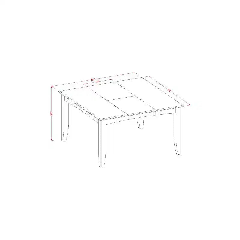 Tavolo da pranzo HomeStock 6 pezzi quadrati in legno massello con finitura color cappuccino, con 1 panca e 4 sedie