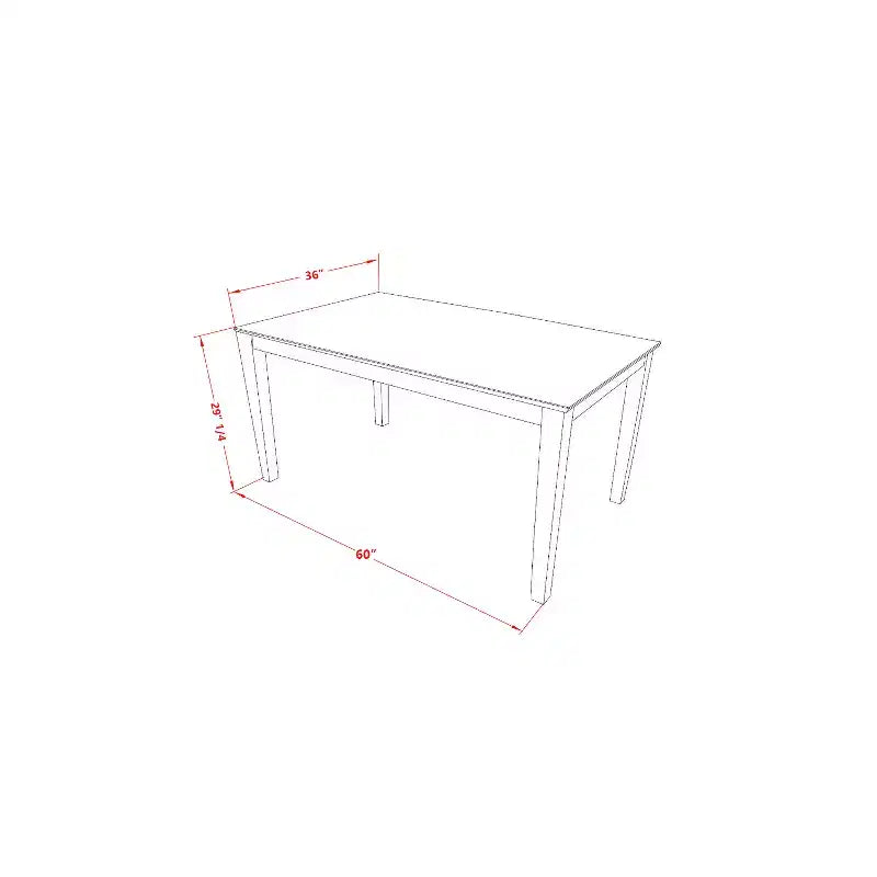 HomeStock Set da Pranzo Rettangolare da 5 Pezzi in Legno Massello con Finitura Bianco Lino - 4 Posti
