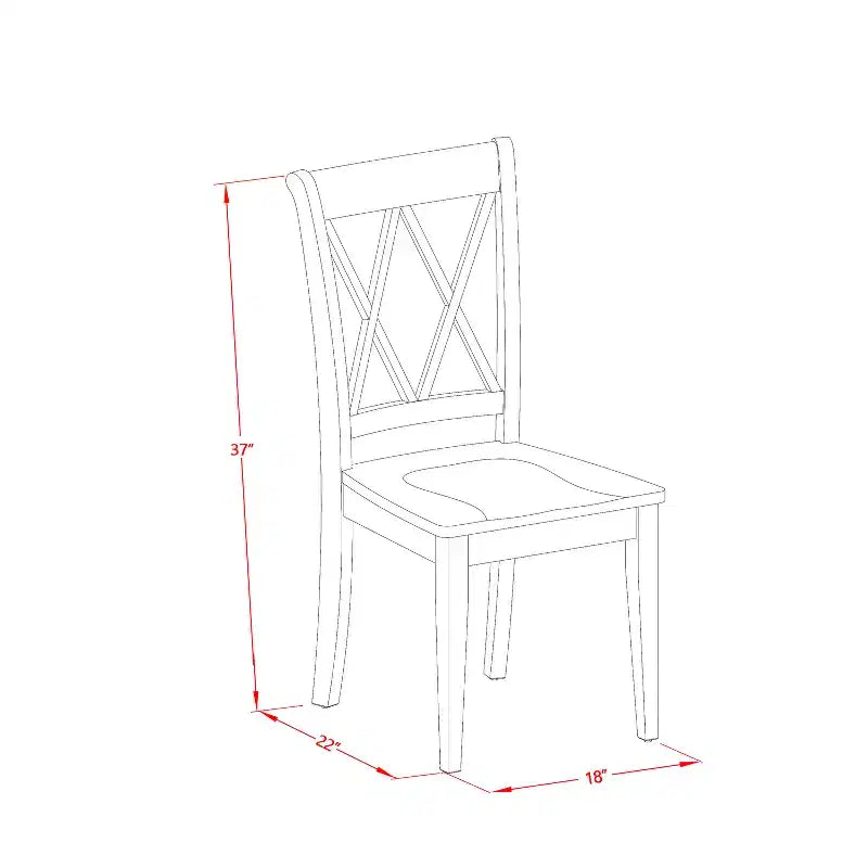 HomeStock Set da Pranzo Rettangolare da 5 Pezzi in Legno Massello con Finitura Bianco Lino - 4 Posti