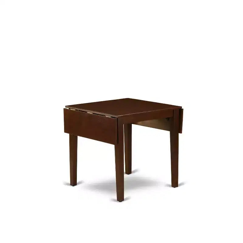 Set tavolo da pranzo HomeStock 3 pezzi in legno massello rettangolare con piano a ribalta finitura mogano