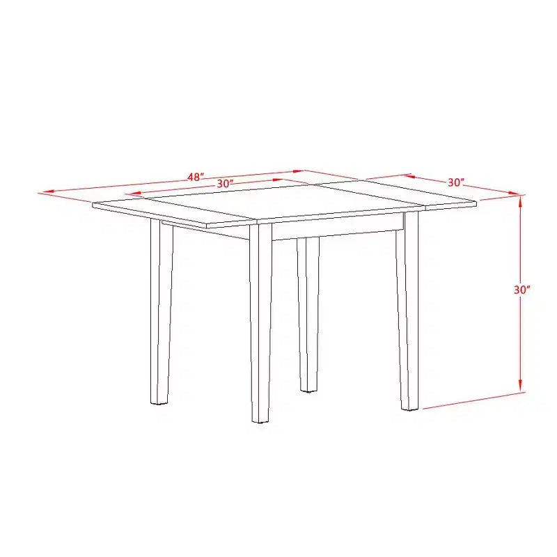 Set tavolo da pranzo HomeStock 3 pezzi in legno massello rettangolare con piano a ribalta finitura mogano