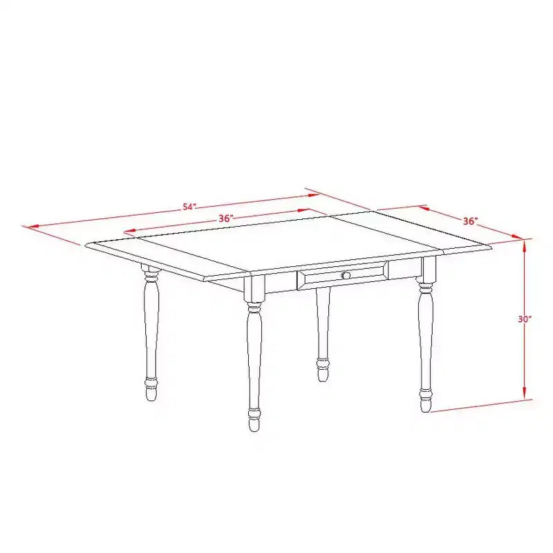HomeStock Tavolo da pranzo a 5 pezzi con piano in legno massello con finitura quercia naturale e 4 sedie Parson con prolunga a ribalta