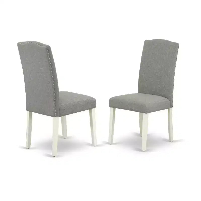 Tavolo da pranzo rettangolare in legno massello finitura rovere naturale da 7 pezzi con 6 sedie Parson con