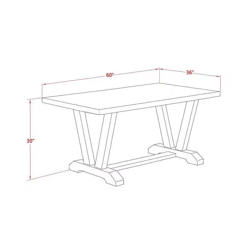 Tavolo da pranzo rettangolare in legno massello finitura rovere naturale da 7 pezzi con 6 sedie Parson con