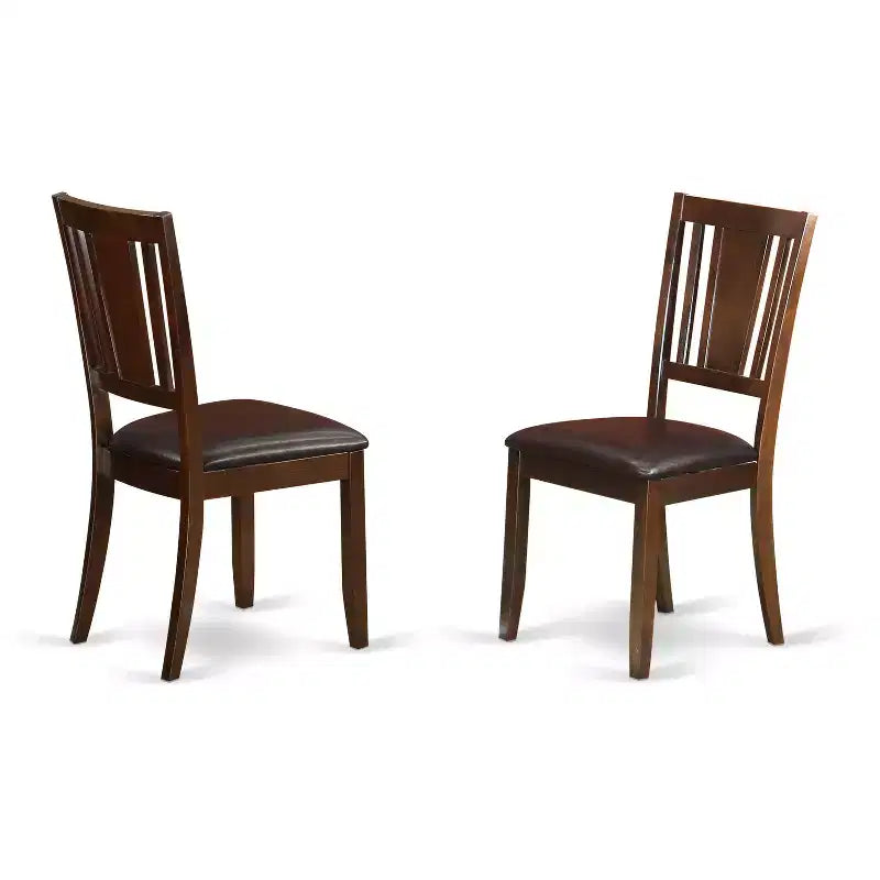 Set da pranzo da 5 pezzi per 4 persone, tavolo da cucina rettangolare con allunga a farfalla e 4 sedie, finitura mogano, 32x60 pollici