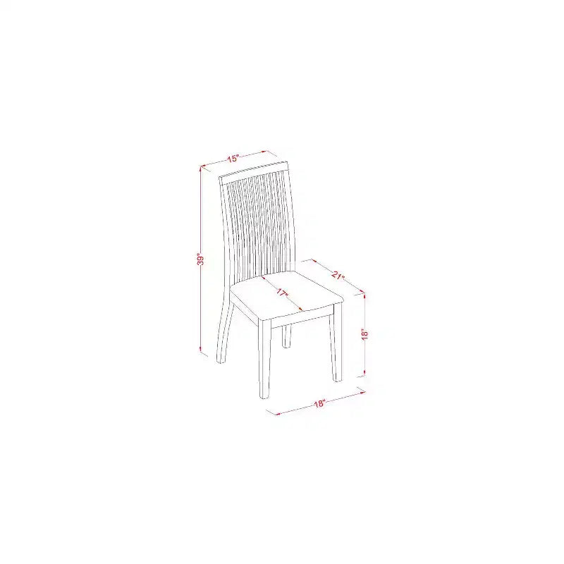 Set da Pranzo 5 Pezzi - Tavolo Rotondo e 4 Sedie - Seduta in Legno - Finitura Mogano - HomeStock