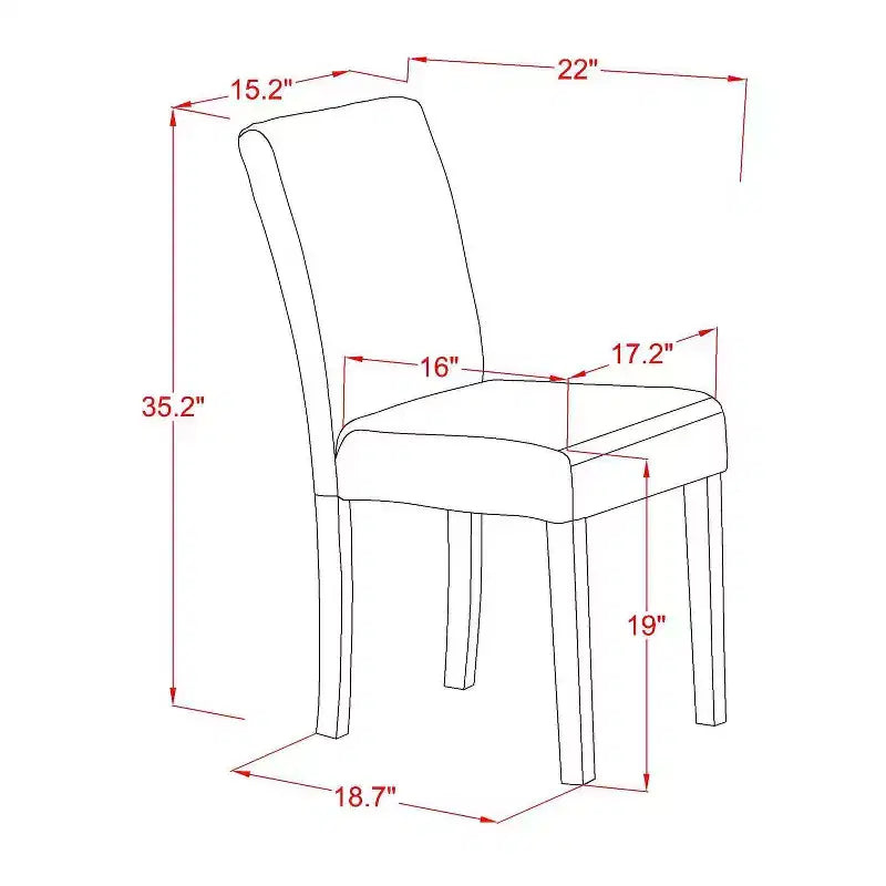 Set da pranzo in legno massello con top bianco lino, 5 pezzi (4 posti)