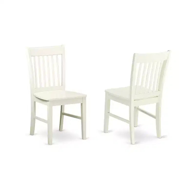 HomeStock Set da Pranzo Rotondo in Legno Massello Finitura Bianco Lino - 5 Pezzi - 4 Posti