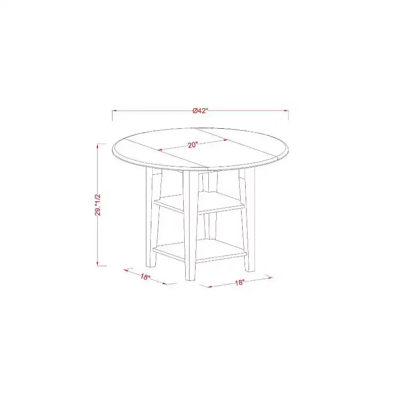 HomeStock Set da Pranzo Rotondo in Legno Massello Finitura Bianco Lino - 5 Pezzi - 4 Posti