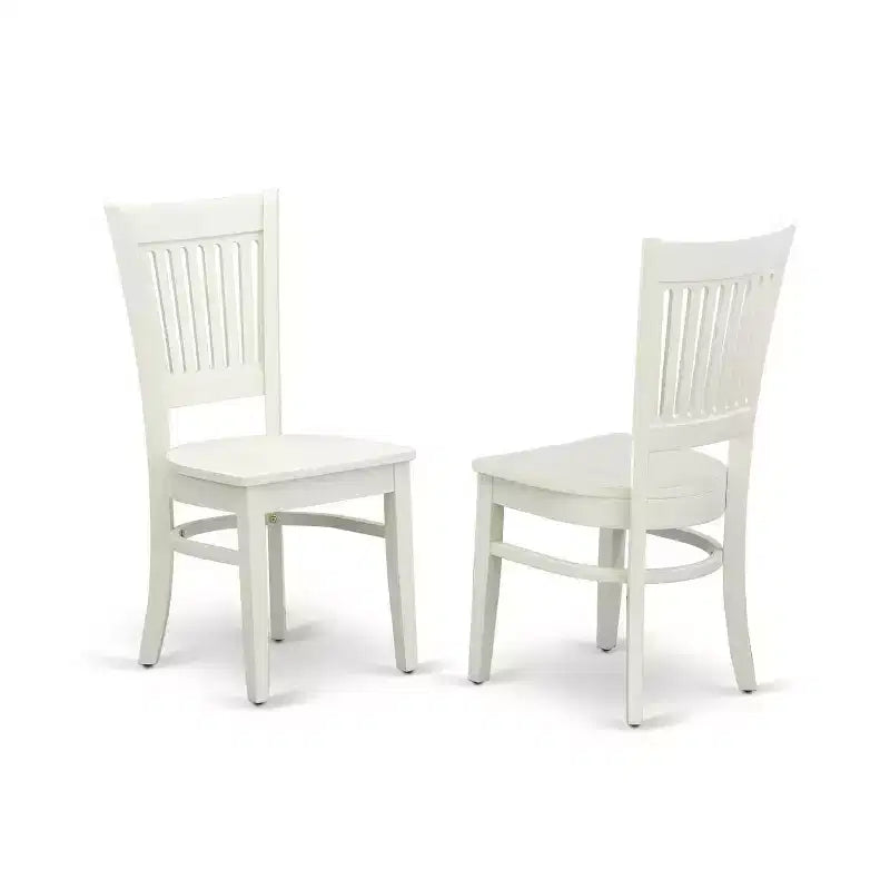 Set da pranzo 5 pezzi in legno massello con top bianco lino - Set rettangolare per 4 persone