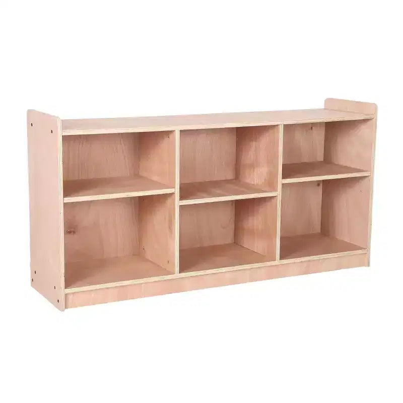 Scaffale Montessori in Legno, Organizer per Giocattoli e Libri a 6 Scomparti con Divisori Regolabili, Libreria per Bambini con Finitura Naturale per Sale Giochi, Camerette
