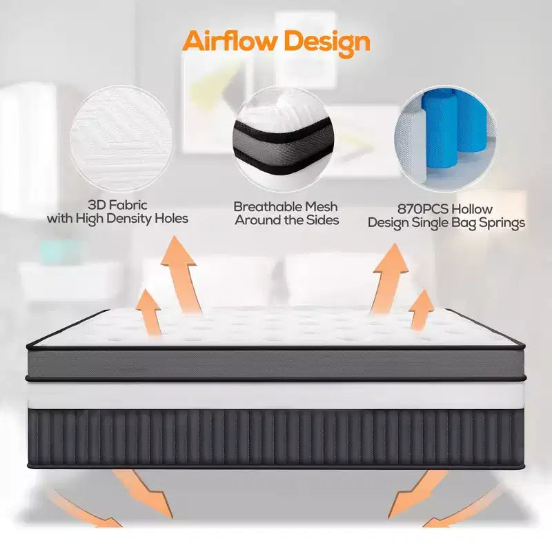 Materasso King Size 14 pollici, Materasso King Size in Memory Foam Rinfrescante in una Scatola, Rigidità Media per Sollievo dalla Pressione e Sonno più Fresco, CertiPUR-US