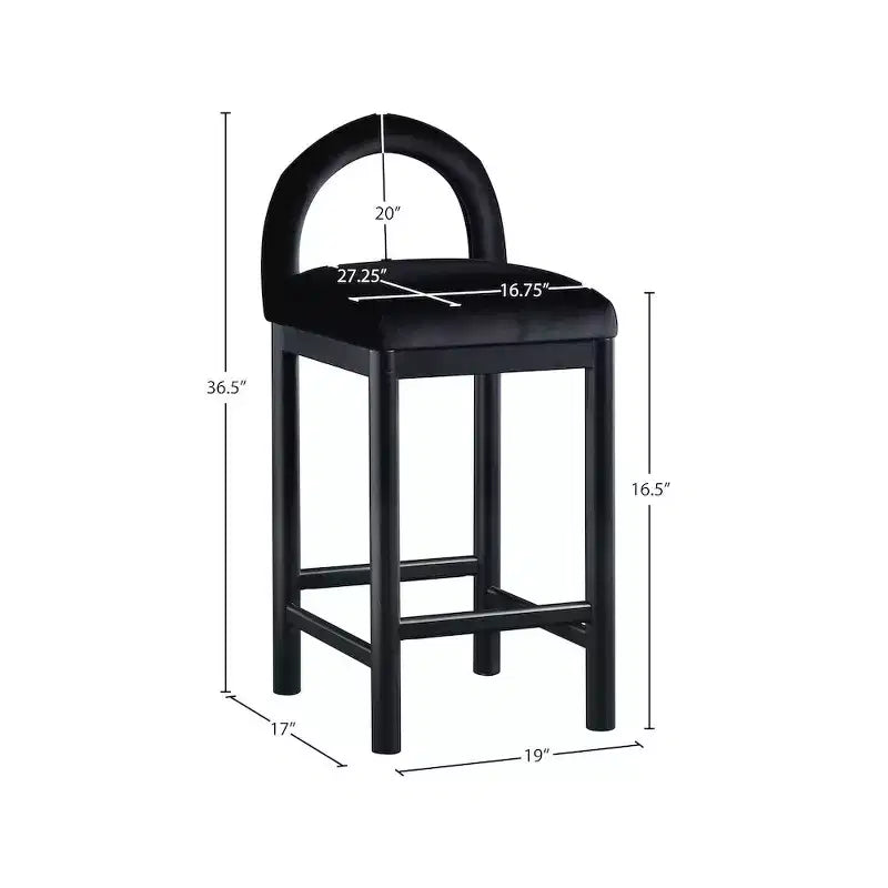 Meridian Furniture, Sgabello da bancone Conrad in velluto