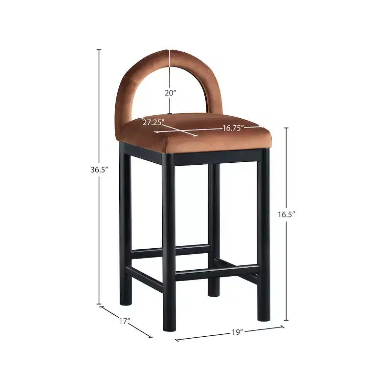 Meridian Furniture, Sgabello da bancone Conrad in velluto
