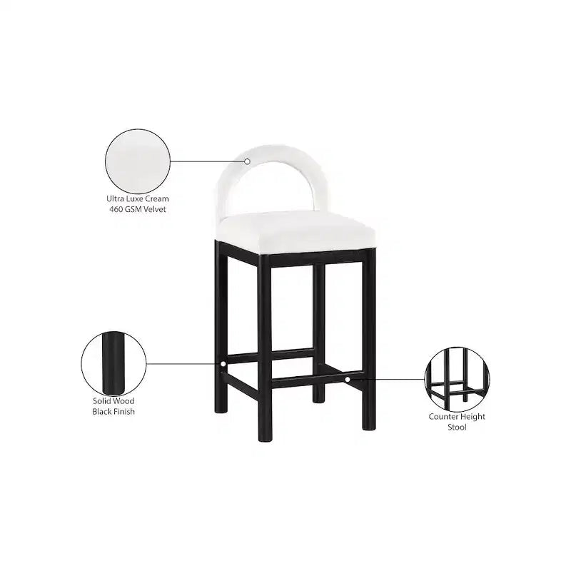 Meridian Furniture, Sgabello da bancone Conrad in velluto