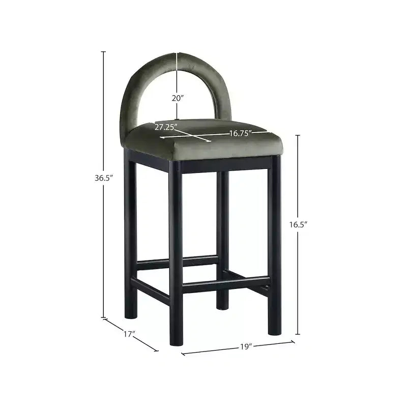 Meridian Furniture, Sgabello da bancone Conrad in velluto