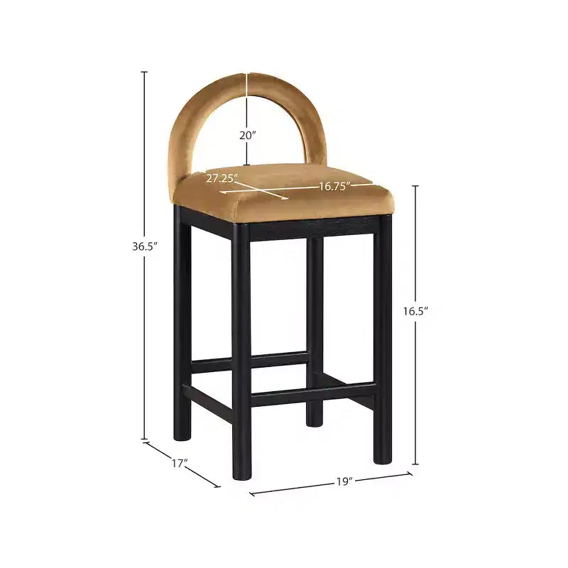 Meridian Furniture, Sgabello da bancone Conrad in velluto