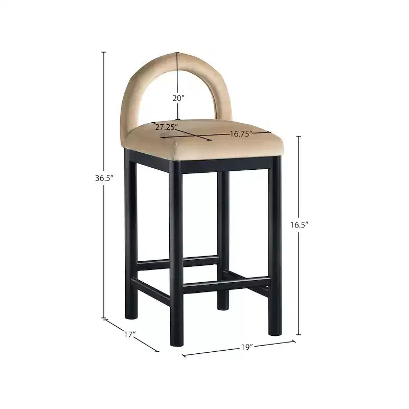 Meridian Furniture, Sgabello da bancone Conrad in velluto