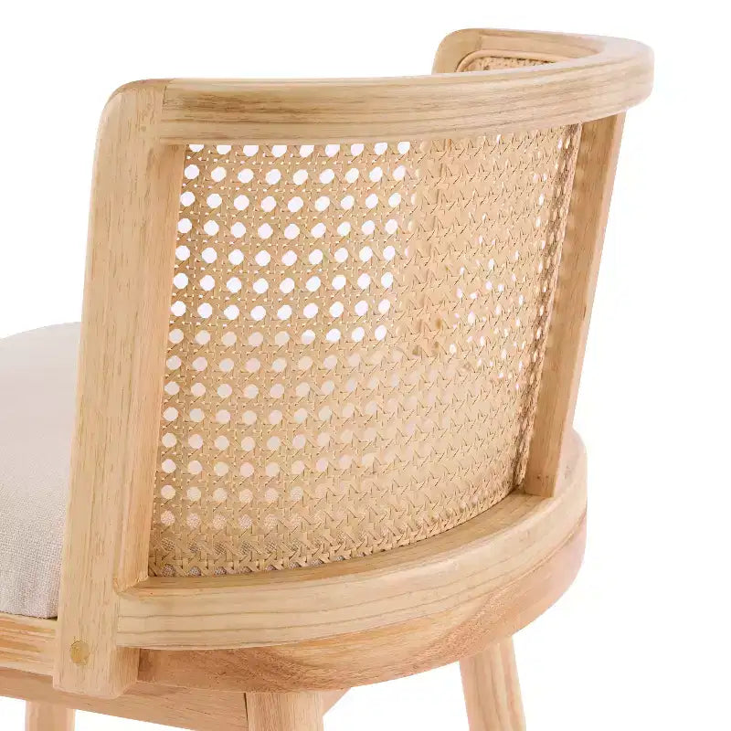 Christopher Knight Home Nilo Moderni Sgabelli da bancone imbottiti in rattan intrecciato e legno di gomma con schienale curvo in rattan (set da 4)