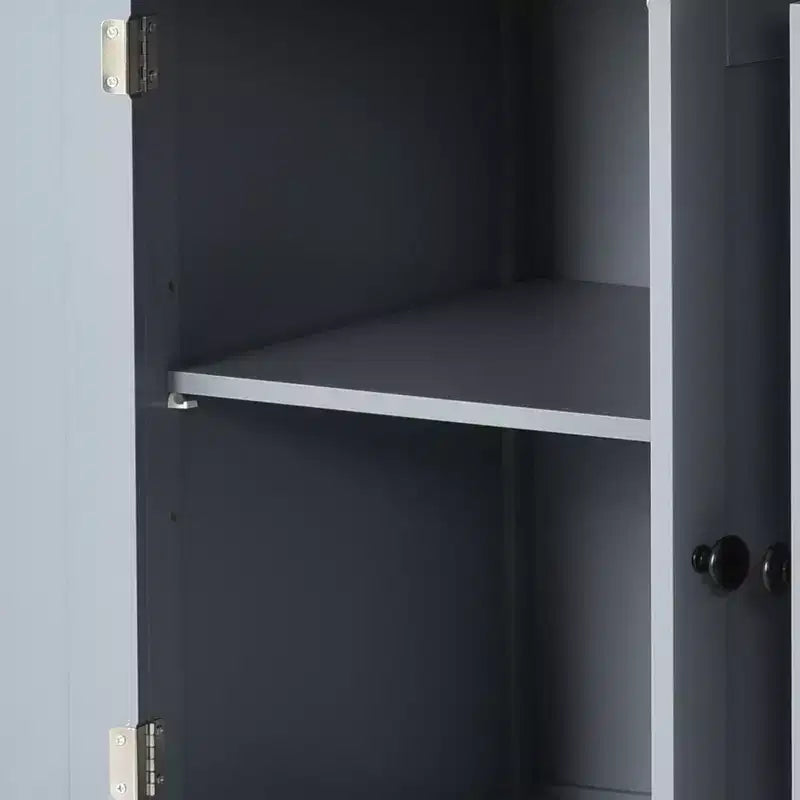 PexFix Carrello da Cucina ad Isola da 137,9 cm con Piano in Legno Massello e Ruote Bloccabili, Mobile a 4 Ante, Due Cassetti, Portaspezie e Portasciugamani, Blu