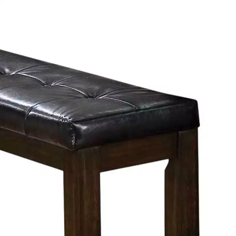 Panca imbottita in legno tufted Royal Hampton con gambe smussate, marrone
